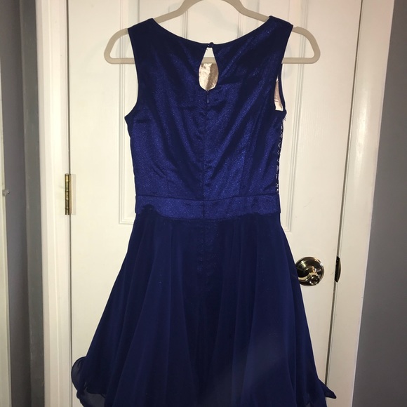 Perfect for prom! blue nude lace full skirt dress - Picture 4 of 4